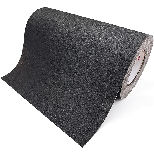 S&X Patterned Anti Slip Tape – 12 Inch x 60 Ft, Black Grip Tape with Decorative Grit Surface for Skateboards, Stairs, and Floors – Heavy Duty, Waterproof Traction Roll