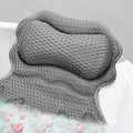 SetSail Bath Pillow, Relaxing Bath Pillows for Tub Neck and Back Support Soft 4D Breathable Air Mesh Ergonomic Bathtub Pillow with 6 Strong Suction Cups and Hook Luxury Bathroom Accessories,Grey