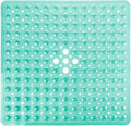 Yimobra Shower Stall Mat Non Slip, 21X21 Inch, Soft Square Bath Mat for Shower with Suction Cups and Drain Holes, Stall Floor Mats for Bathroom, Machine Washable, Bathroom Accessories, Clear Green