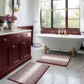 Bathroom Rugs and Mats Sets, 2 Piece Thick Absorbent Chenille Bath Mat Rug Set Non Slip, Soft Shaggy Bath Room Floor Mats for Bathroom, Machine Washable (Burgundy Red, 20" x 32" Plus 16" x 24")