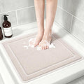 Hargiis Square Non-Slip Shower Mat, Anti Slip Bathtub Mat, Fast Drying Bathtub Mats, UpgradedFoot Scrubber Mat, Anti Slip Mat for Tub, Floor, Bathroom, Kitchen, Hotel (Beige 24"×24")