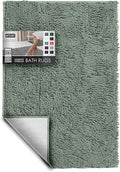 Hearth & Harbor Bathroom Rugs, Chenille Bath Mat - Machine Washable Bath Mats for Bathroom Non-Slip Backing Rubber, Quick Dry Bathroom Mat, 24 x 36 - Ice Green
