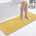 OLANLY Bathroom Runner Rugs 47x17, Extra Soft Absorbent Chenille Bath Rugs, Rubber Backing Quick Dry, Machine Washable Long Bath Mats for Bathroom Floor, Tub and Shower, Home Decor Accessories, Yellow