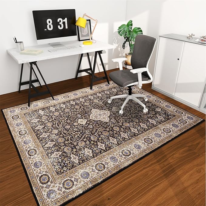Office Chair Mat for Hardwood Floor, 72"x48" Easy Glide Computer Desk Mat Protector for Rolling Chair Under Desk Rug Nonslip Backing, Machine Wash, (Modern)