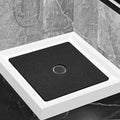 Shower Mat Non Slip,Soft Bath Mat with Drain,Quick Drying PVC Loofah Bathtub Mat for Bathroom,Without Suction Cups,24 x 24 Inch (Black)