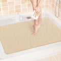 LuxStep Shower Mat Bathtub Mat,24x32 inch, Non-Slip Bath Mat with Drain, Quick Drying PVC Loofah Bathmat for Tub,Shower,Bathroom (Phthalate Free,Khaki)