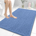 OLANLY Bathroom Rug Mat 40x32, Thick Soft and Absorbent Chenille Bath Mat, Non-Slip Rubber Backing, Machine Washable Quick Dry Bath Rugs for Tub Shower Floor, Home Decor Accessories, Cornflower Blue