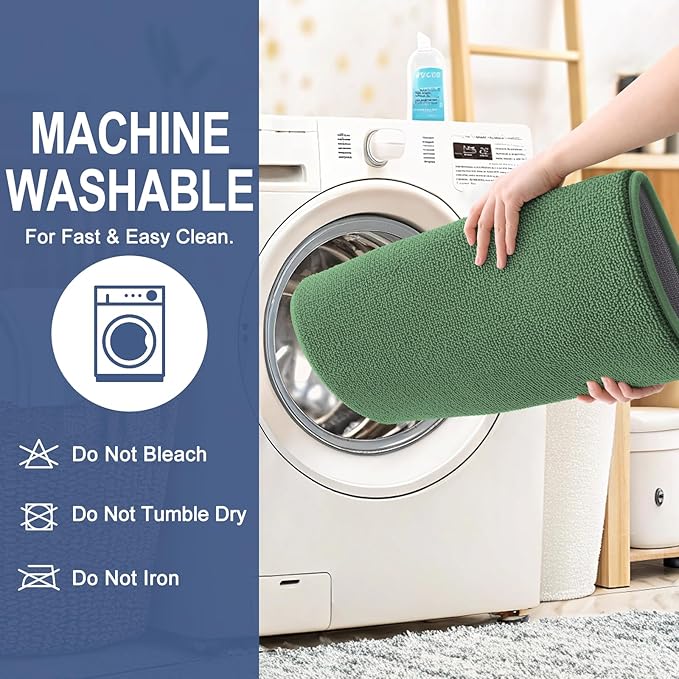 OLANLY Thick Memory Foam Bathroom Runner Rugs 59x20, Extra Soft Absorbent Long Bath Mats, Quick Dry, Non-Slip, Machine Washable Mats for Bathroom, Tub and Shower, Home Decor Accessories, Olive Green