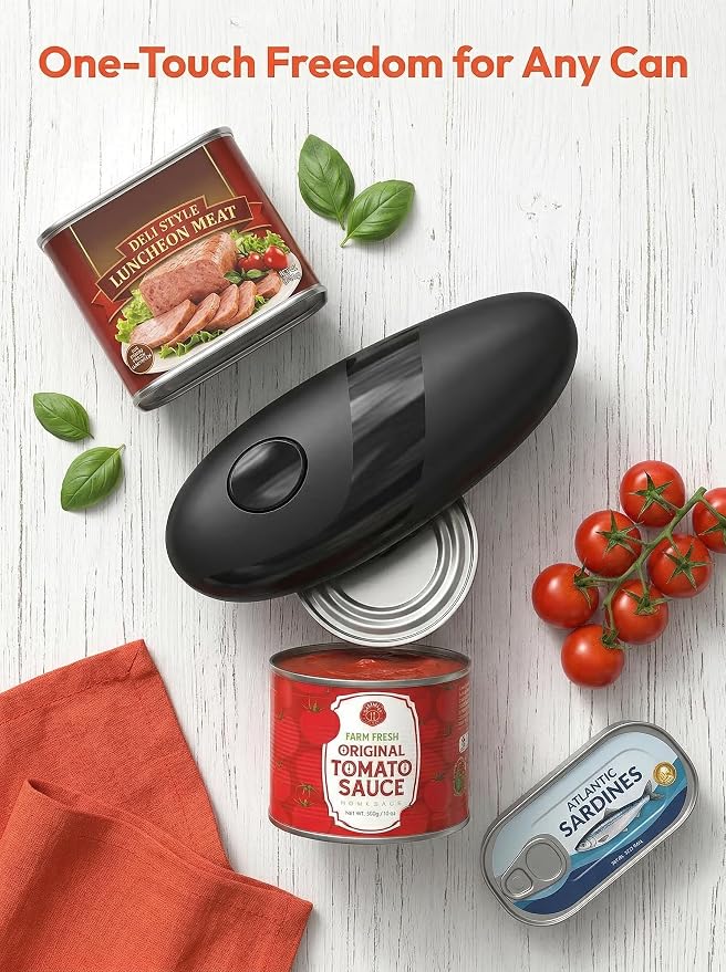 Electric Can Opener, Automatic Battery Operated One Touch Can Opener for Seniors with Arthritis, Hands Free Smooth Edge Cordless Kitchen Gadget