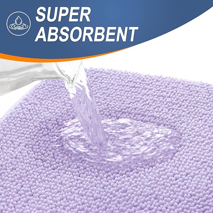 OLANLY Thick Memory Foam Bath Mat Rug 36x24, Extra Soft Absorbent Bathroom Rug, Quick Dry Bath Mats, Non-Slip, Machine Washable Carpet for Bathroom, Tub and Shower, Home Decor Accessories, Lavender