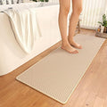 YDKGL Bathroom Runner Non Slip, Extra Soft Absorbent Quick Dry Bath Mats, Foam Weave Texture Thin Bath Rugs Washable with Rubber Backing, 24" x 70“