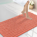 Smiry Bathroom Rugs Mat 44x24, Extra Soft Absorbent Chenille Bath Rugs, Non Slip Rubber Backing Machine Washable Quick Dry Bath Mats for Bathroom Floor, Tub, Shower, Home Decor Accessories, Coral