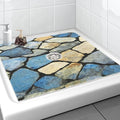 Square Shower Mat, Yonala 27 x 27 Inch Stylish Non Slip Shower Mats for Inside Shower with Central Drain Hole, Soft Trimmable PVC Loofah Anti Slip Shower Mat for Walk in Shower Stall, Quick Drying