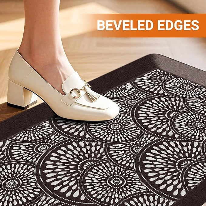 Mattitude 4/5 Inch Kitchen Mat, 20x39in Heavy Duty Ergonomic Comfort Foam Standing Desk Mat, Waterproof Non-Slip Standing Mats and Rugs for Kitchen, Office, Chocolate