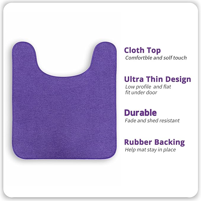 Bosap Toilet Rugs U Shaped Bathroom Rug,Machine Washable Non Slip Quick Dry Super Absorbent Ultra Thin Toilet Mats for Bathroom Toilet.Purple,1'8"x2'(20x24inch)