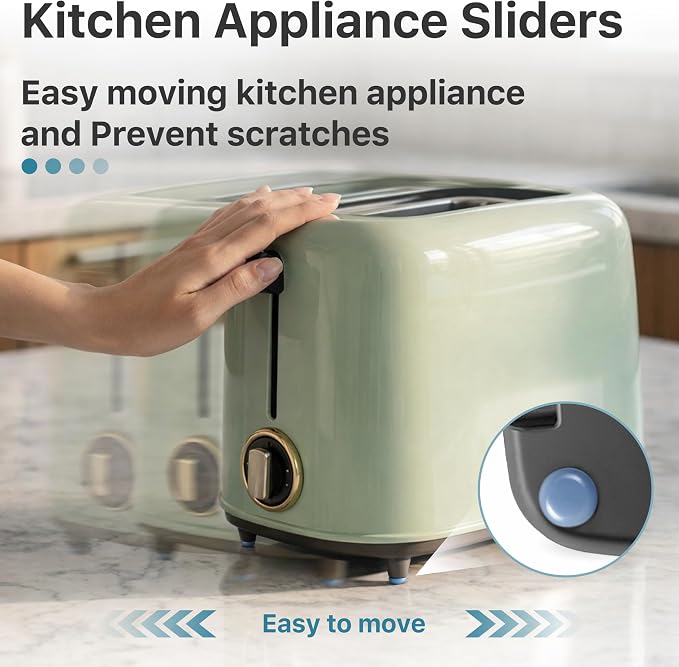 8PCS Appliance Sliders for Kitchen Grey,Self-Adhesive Small Kitchen Appliance Slider Hacks Easy to MovIing & Space Saving Must Have Gadgets Mixer Accessories for countertop