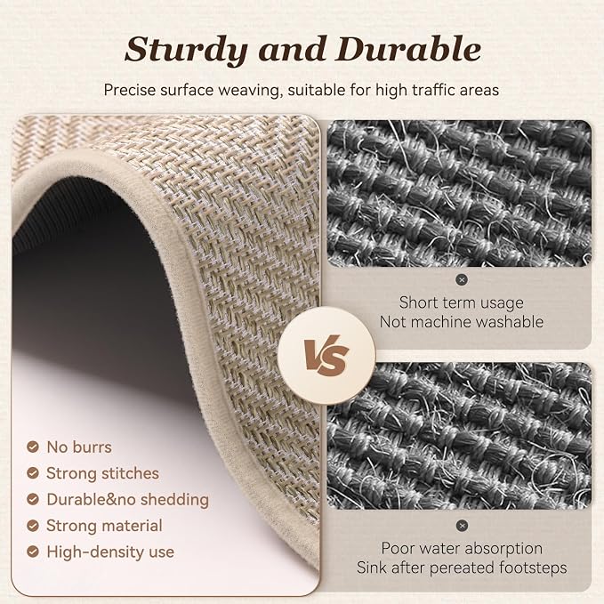 AMOAMI Kitchen Mats for Floor, Non Slip Washable Kitchen Rugs Absorbent Quick Dry and Easy to Clean,Rugs for Kitchen in Front of Sink, 20“*32”, Beige