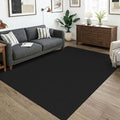 KOZYFLY Black Washable 5x7 Living Room Rug, Non Slip Woven Area Rugs, Braided Floor Carpet for Entryway, Kitchen, Bedroom, Dining Room, Office, Cotton Rug Indoor Decor, Black/Dark Grey