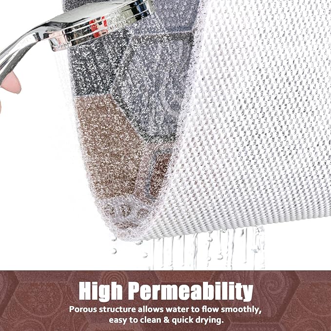 Shower Mat Bathtub Mat Non-Slip, 24x32 Inch, Soft Comfort Bath Mat with Drainage Holes, PVC Loofah Massage Bathmat for Shower, Tub, Bathroom, Wet Areas, Quick Drying
