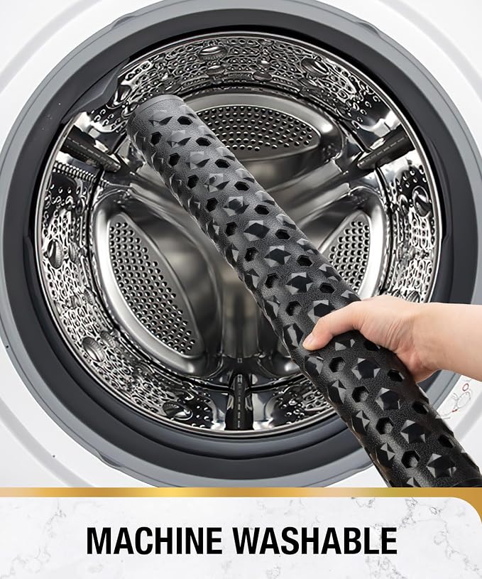 HITSLAM Shower Mat Anti Slip, Square Bath Mat for Tub Non Slip with Suction Cups and Drain Holes, 21x21 Inch Bathroom Shower Stall Floor Mat, Machine Washable, Soft on Feet, Black
