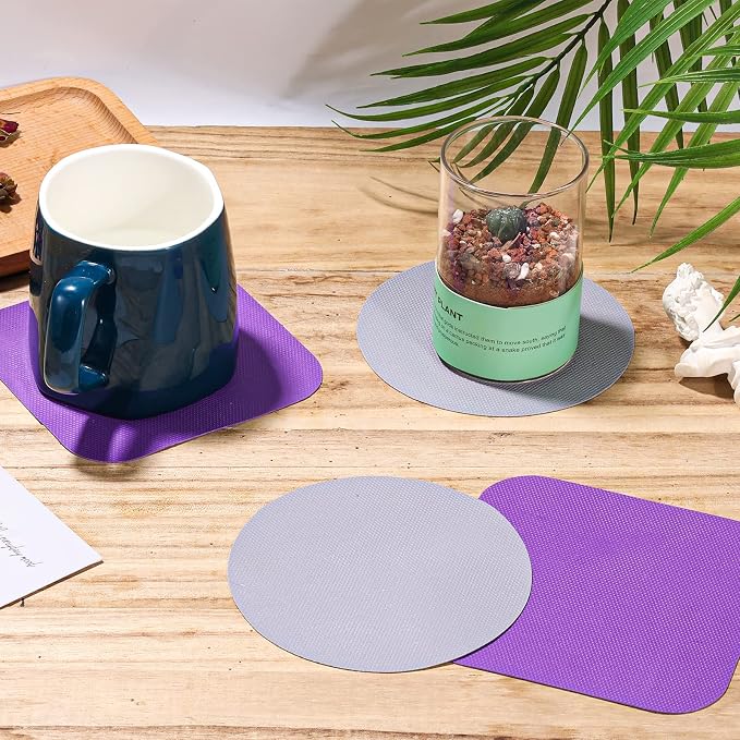 LUTER 4pcs Jar Opener, Rubber, Multi-function Silicone Bottle Opener for Seniors with Weak Hands Lid Cap Gripper Pads Kitchen Coasters Gadgets(Grey, Purple)