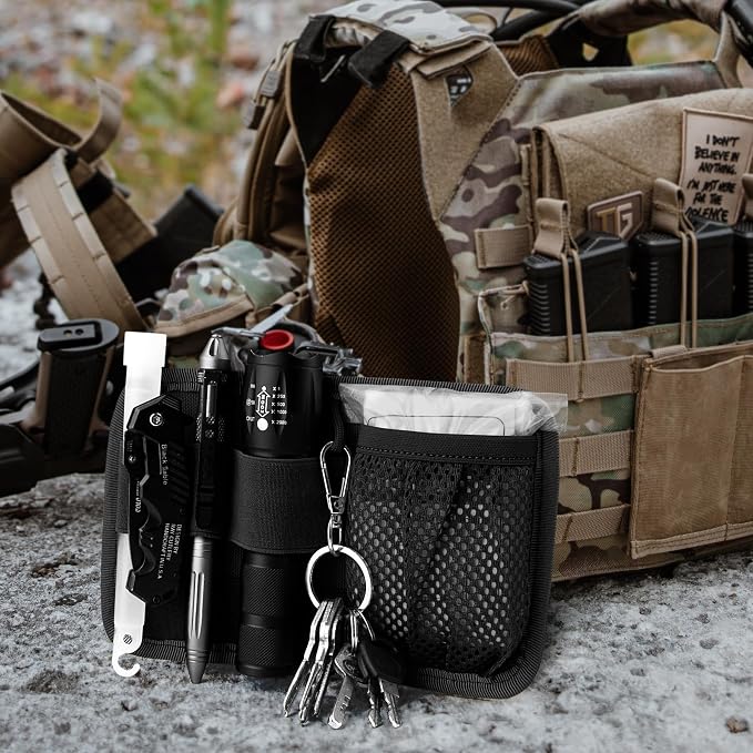 bvya Tactical Bag Insert Modular Panel Organizer Utility Admin Pouch Hook Fasteners for Gadgets