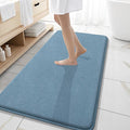 OLANLY Thick Memory Foam Bathroom Runner Rugs 47x20, Extra Soft Absorbent Long Bath Rug, Quick Dry, Non-Slip, Machine Washable Bath Mats for Bathroom, Tub and Shower, Home Decor Accessories, Airy Blue