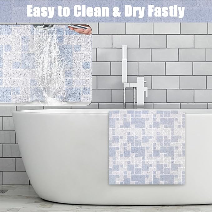 Square Shower Mat Non Slip: 36 x 36 Inch Bath Mat for Inside Shower Extra Large Loofah Shower Mat for Elderly Soft Textured Foot Massage Pad Bathroom Floor Mat for Wet Area, Without Suction Cups