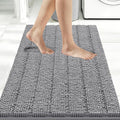 Bcoimo Large Bathroom Rug, Chenille Bath Mat with High Low Pile Design, Soft Absorbent Non Slip Bath Rug, Machine Washable Quick Dry Mat for Shower, Tub, Sink and Vanity