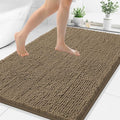 Smiry Luxury Chenille Bathroom Rugs 48x32, Extra Soft and Absorbent Shaggy Bath Mat, Machine Washable, Non-Slip Plush Carpet Runner for Tub, Shower, and Floor, Home Decor Accessories, Camel