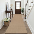 KOZYFLY Boho Runners for Hallways 3x10 ft Washable Kitchen Runner Non Slip Rubber Backed Hallway Rugs Cotton Entryway Runner Rug for Indoor Hall, Backdoor, Kitchen, Orange Beige/Tan/Brown