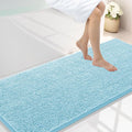Smiry Luxury Chenille Bathroom Rugs 59x24, Extra Soft and Absorbent Shaggy Bath Mat, Machine Washable, Non-Slip Plush Carpet Runner for Tub, Shower, and Floor, Home Decor Accessories, Sky Blue