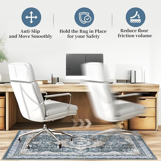 Office Chair Mat for Hardwood Floor & Tile Floor,36"X 48" Heavy Duty Desk Chair Mat for Hard Floors, Under Desk Rug for Rolling Computer Chair,Anti Slip,Low Pile Carpet Floor Protector-Square