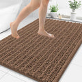 Smiry Bathroom Rugs Mat 48x32, Extra Soft Absorbent Chenille Bath Rugs, Non Slip Rubber Backing Machine Washable Quick Dry Bath Mats for Bathroom Floor, Tub, Shower, Home Decor Accessories, Mocha