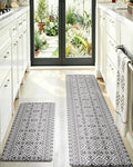 LUMI Anti-Fatigue Kitchen Floor Mats Set of 2,Cushioned Comfort Standing Rug Waterproof 2PCS, Non-Slip Ergonomic Foam Runner for Sink, Laundry, Office & Home,17x29+17x59,