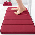 OLANLY Memory Foam Bath Mat 24x16, Super Soft Absorbent Bathroom Rugs, Quick Dry, Machine Washable Shower Floor Rugs, Bathmat Carpet, Bathroom Home Decor Accessories, Burgundy