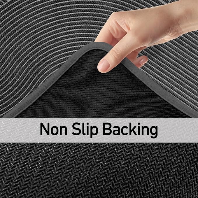 Kitchen Mat Set of 2 PCS, Anti Fatigue Kitchen Floor Mat, Kitchen Runner Cushioned Non Slip for Kichen, Office, Balcony, Gray, 17" x 30"+17" x 59"