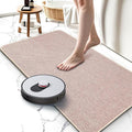 Upgraded Bath Mat 17x27Inch, Thin Bath Mats Rugs with Rubber Backing Non-Slip, Absorbent,Quick Dry Machine Washable, Home Decor Accessories Cozy Cloth Bathroom Rugs fit Under Door/Sink/Tub-Biege