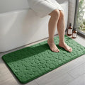 YIHOUSE Memory Foam Bath Mat Cobblestone Bathroom Rugs Super Water Absorbent Bath Mats for Bathroom Machine Washable Bath Rugs(20 x 47,Green)