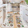 Vaukki Boho Kitchen Rug Sets 3 Pieces, Washable Kitchen Mats for Floor, Non Slip Soft Kitchen Area Rug Floor Mat for Kitchen, Laundry Room and Hallway (Spice-Wooden, 20''x32''+20''x47''+20''x59'')
