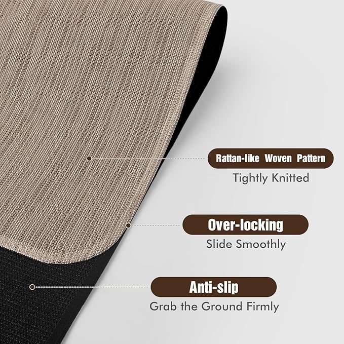 Blvornl Office Chair Mat for Hardwood Floor, 36" x 48" Desk Chair Mat for Hard Wood and Tile Floor, Large Anti-Slip Hard Floor Protector Rolling Chair Mat, PVC Mat Desk Rug for Office Home, Dark Brown