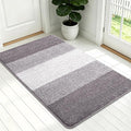 Kitinjoy Indoor Outdoor Door Mat, 54x32 Non-Slip Absorbent Dirt Trapper, Low-Profile Washable Inside Entrance Front Floor Mat, Sturdy Soft Entry Doormats for Entryway, Light Grey