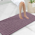 Smiry Bathroom Rugs Mat 47x20, Extra Soft Absorbent Chenille Bath Rugs, Non Slip Rubber Backing Machine Washable Quick Dry Bath Mats for Bathroom Floor, Tub, Shower, Home Decor Accessories, Deep Plum