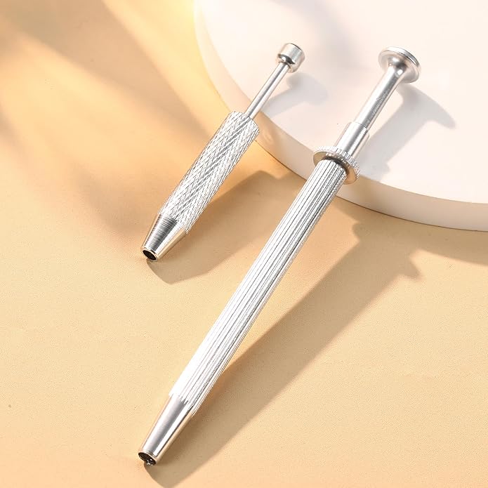GEMQUEEN Piercing Taper Ball Grabber Tool for Changing Jewelry - 14G 16G 18G 20G Stainless Steel Flat Back Earrings Applicator Tool Threadless Insertion Pin Thread Body Piercing Kit for Ear Nose Lip