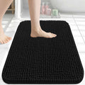 Arotive Bathroom Rugs 24" x 16", Ultra Soft Absorbent Chenille Bath Rugs, Non-Slip Rubber Backing, Machine Washable Bath Mats for Bathroom Floor, Tub and Shower, Home Decor Accessories, Black