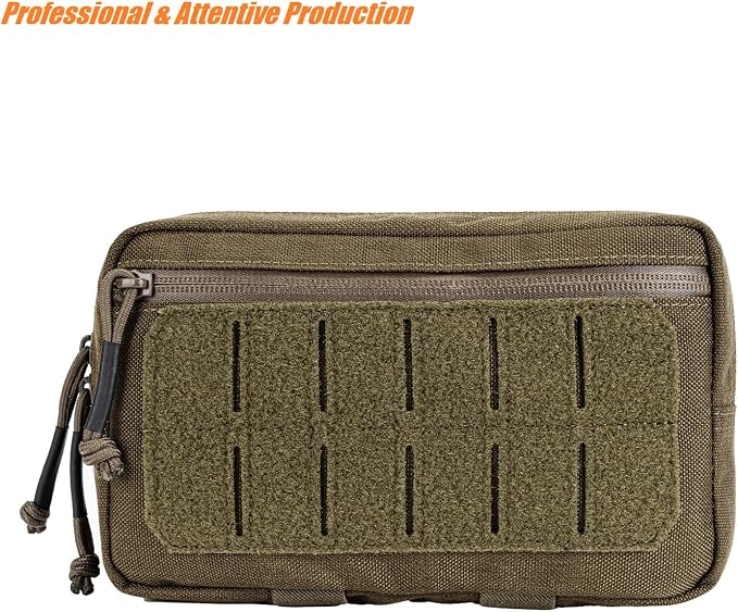 Mini Modular Admin Pouch Tactical MOLLE Utility Tool Pouch for Chest Rig Duty Vest Battle Belt Backpack Accessory Small Dangler Bag EDC Gear Carrier IFAK Medical Kit Organizer
