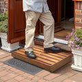 Wooden Step Stool,3.5'' Height Bed One Step Platform for Adults/Elderly, Mobility Half Steps for Bathroom, Kitchen, Garden,Non-Slip Outdoor Steps for Porch,Oak