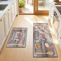 Yamaziot Anti Fatigue Kitchen Rug Set of 2, 20" x 59"+20" x 32"Non-Slip Waterproof Farmhouse Cushioned Comfort Standing Floor Mat for Kitchen, Office, Sink, Laundry