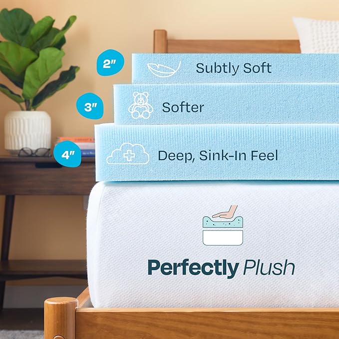 Linenspa Memory Foam Mattress Topper, King Size - 3 Inch Gel Infused Memory Foam - Plush Feel - Cooling and Pressure Relieving - CertiPUR Certified