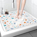 Shower Mat Non Slip - 32x32 Inch Soft Comfort Bath Mat with Drainage Holes, PVC Loofah Massage Bathmat for Shower, Tub, Bathroom, Wet Areas, Quick Drying